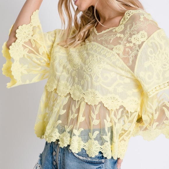 Floral Lace Sheer Top - Picture 3 of 7